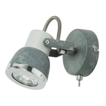 Sivá kovová nastaviteľná nástenná lampa 50W GU10 Sabynio Globo