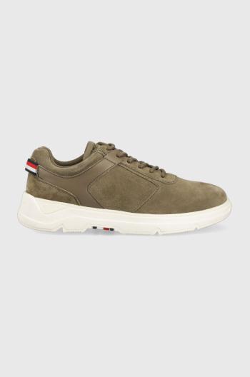 Semišové sneakers boty Tommy Hilfiger CORE HILFIGER SUEDE zelená barva, FM0FM04592