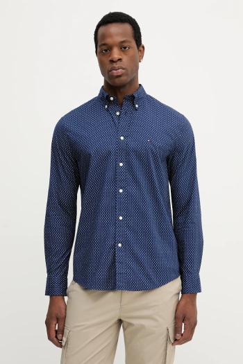 Bavlnená košeľa Tommy Hilfiger tmavomodrá farba, regular, s golierom button-down, MW0MW39437