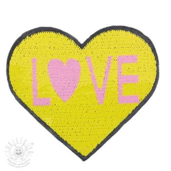 Flitry oboustranné Heart love yellow