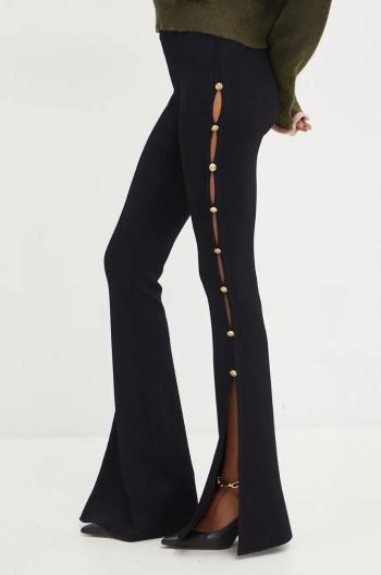 Kalhoty Versace Jeans Couture dámské, černá barva, zvony, high waist, 77HAAMB4 CM61H