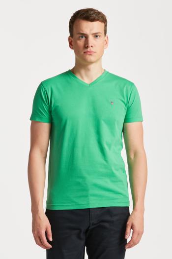 TRIČKO GANT ORIGINAL SLIM V-NECK T-SHIRT MID GREEN