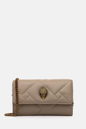 Kožené psaníčko Kurt Geiger London WALLET ON CHAIN PUFF béžová barva, 2732637109