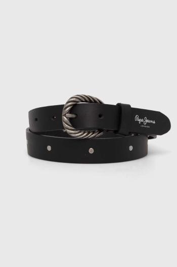 Kožený pásek Pepe Jeans CHARLOTTE BELT dámský, černá barva, PL020847