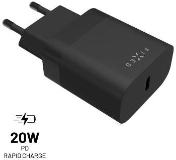 Töltő adapter FIXED USB-C - PD, 20W, fekete