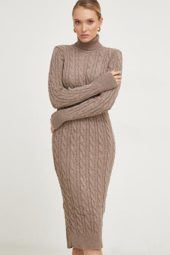 Šaty Answear Lab béžová farba