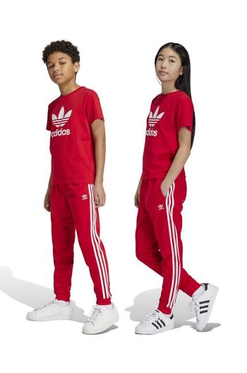 Dětské tepláky adidas Originals SST TRACK PANTS červená barva, s aplikací, IX7631