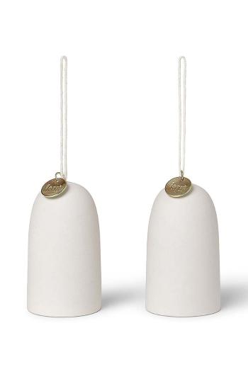 Vánoční dekorace ferm LIVING Bell Ceramic Ornaments 2-pack