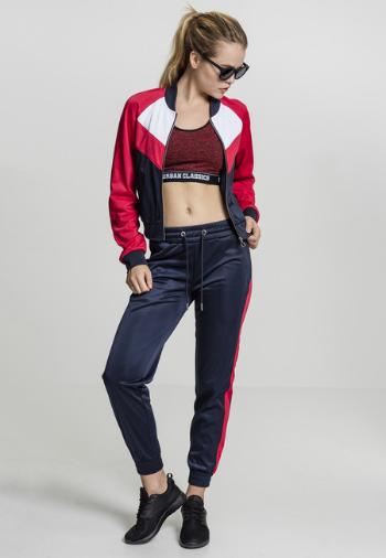 Urban Classics Ladies Short Raglan Track Jacket navy/fire red/white - S