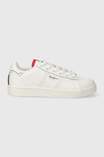 Dětské kožené sneakers boty Pepe Jeans PLAYER BASIC B bílá barva