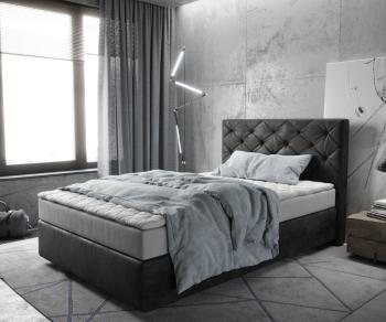 Boxspring postel Dream-Great 120x200 cm mikrovlákno antracitová