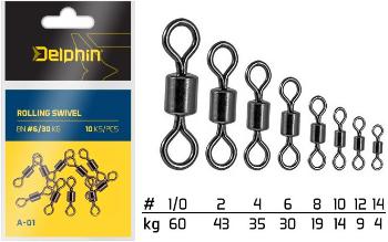 Forgókapocs Delphin Rolling Swivel A-01 méret 6 30 kg 10 db
