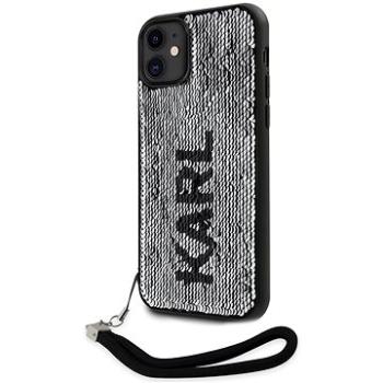 Karl Lagerfeld Sequins Reversible Zadní Kryt pro iPhone 11 Black/Silver (KLHCN61PSQRKS)