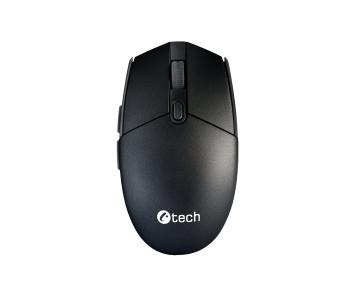 Myš C-TECH WLM-06S, černo-grafitová, bezdrátová, silent mouse, 1600DPI, 6 tlačítek, USB nano receiver