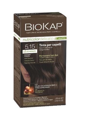 BIOKAP Nutricolor Delicato Rapid 5.15 Popelavě kaštanová barva na vlasy 135 ml