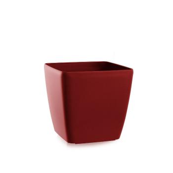 Flower Lover Květináč Quadrato Easy matt červená, 18 cm, 18 cm