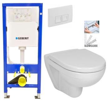 GEBERIT DuofixBasic s bílým tlačítkem DELTA50 + WC JIKA LYRA PLUS + SEDÁTKO DURAPLAST SLOWCLOSE 458.103.00.1 50BI LY5