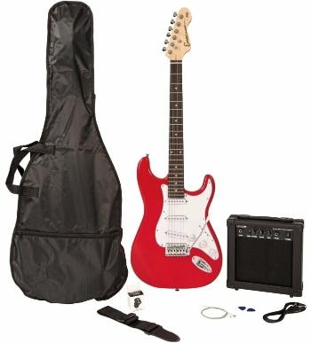 Encore E60 Blaster Pack Gloss Red Finish Elektrická kytara