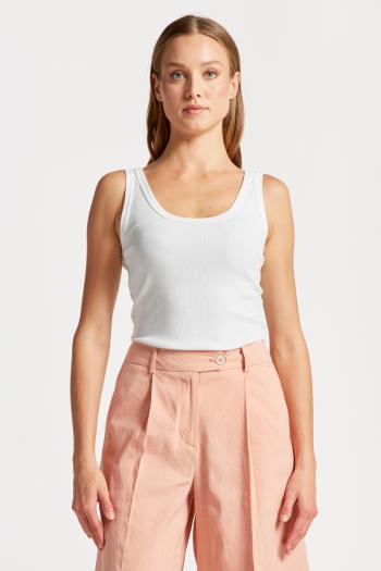 TOP GANT SLIM RIBBED TANK TOP WHITE