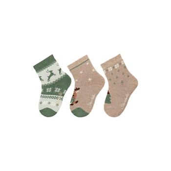 Sterntaler Ponožky 3-pack Christmas beige melange