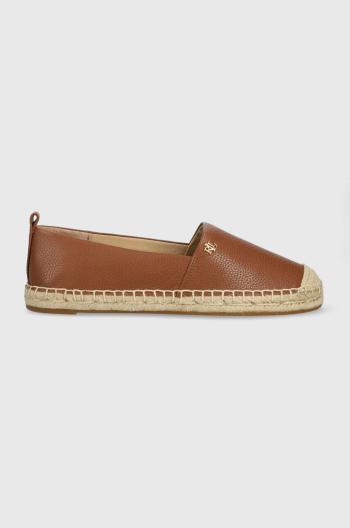 Kožené espadrilky Lauren Ralph Lauren Cameryn IV hnědá barva, 80290500000000000