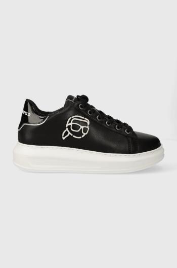 Kožené sneakers boty Karl Lagerfeld KAPRI NFT černá barva, KL62578