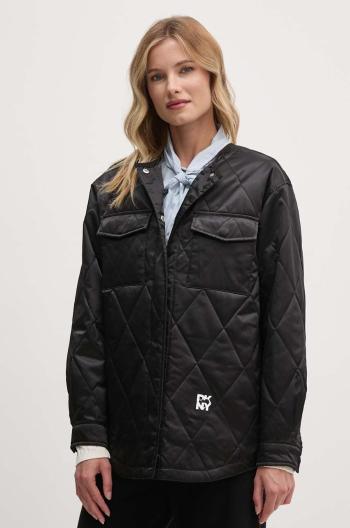 Bunda Dkny dámská, černá barva, přechodná, oversize, D2B4A112