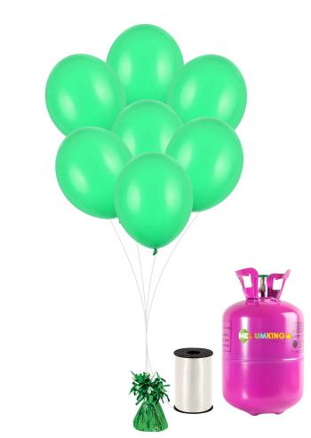 HeliumKing Helium párty set se zelenými balónky 30 ks