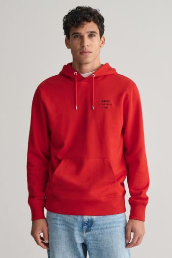 MIKINA GANT LOGO SCRIPT HOODIE RUBY RED