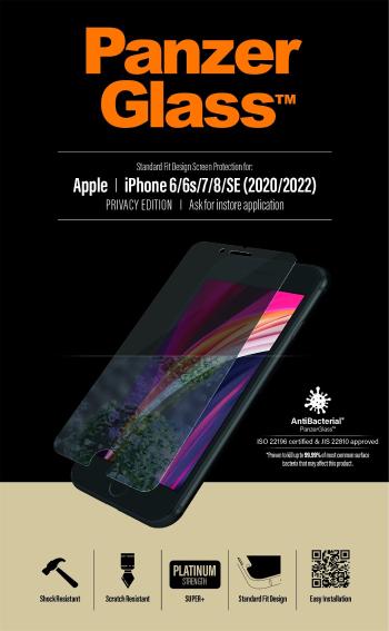 Üvegfólia PanzerGlass Standard Privacy Apple iPhone 6/6s/7/8/SE (2020)/SE (2022) üvegfólia - átlátszó