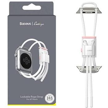 Baseus Lockable Rope Strap pro Apple Watch 42/44/45/Ultra 49mm White&Pink (LBAPWA4-B24)