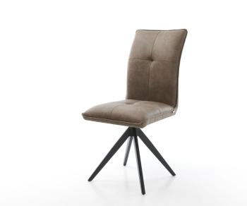 Otočná židle Maddy-Flex taupe vintage křížová podnož hranatá