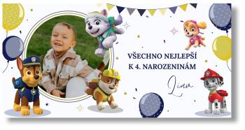 Personal Narozeninový banner s fotkou - Paw Patrol Boy Rozměr banner: 130 x 65 cm