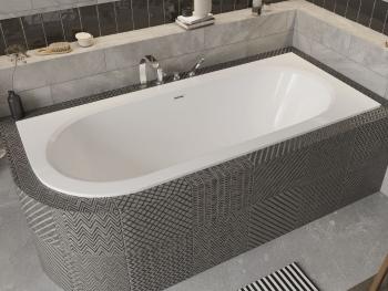 BESCO - Asymetrická vaňa AVITA SLIM+ - Nožičky k vani - S nožičkami, Rozmer vane - 160 × 75 cm, Spôsob prevedenia - Pravé VANAVIT16SLIMPP+OLVPINOZ