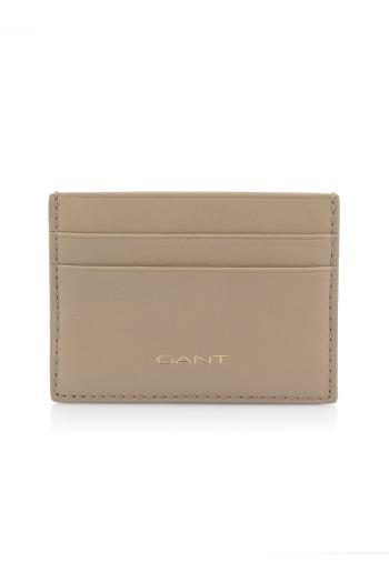 POUZDRO NA PLATEBNÍ KARTY GANT UNISEX. LEATHER CARD HOLDER CONCRETE BEIGE