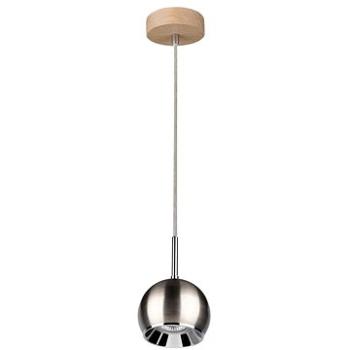 LED Lustr na lanku BALL WOOD 1xGU10/5W/230V matný dub (116604)