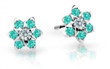 Cutie Jewellery Půvabné dětské náušnice z bílého zlata C2152-30-X-2 světle zelená