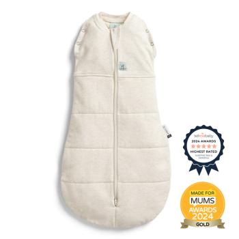 ERGOPOUCH Zavinovačka a pytel na spaní 2v1 Cocoon Oatmeal Marle 6-12 m, 8-10 kg, 2,5 tog