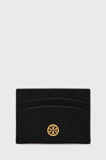 Kožená peněženka Tory Burch dámská, černá barva