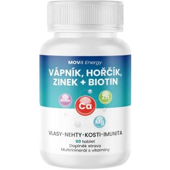 MOVIT ENERGY MOVIT VÁPNÍK + HOŘČÍK + ZINEK + BIOTIN 90 TABLET Doplněk stravy, , velikost