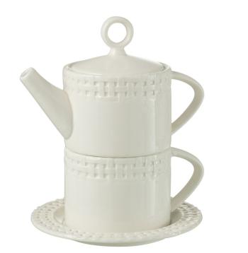 Bílý keramický Tea for One Hella White - 18*16*22 cm 34643