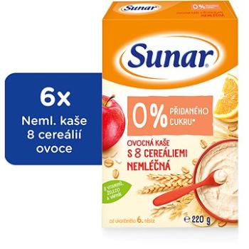 Sunar Ovocná kaše s 8 cereáliemi 6× 220 g (8592084416324)