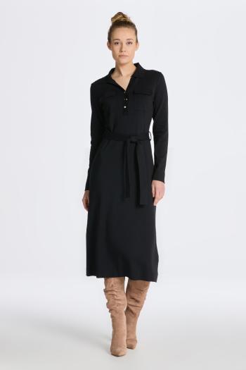 ŠATY GANT SLIM POLO JERSEY DRESS EBONY BLACK