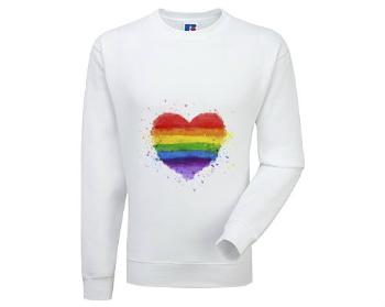 Pánská mikina bez kapuce Rainbow heart