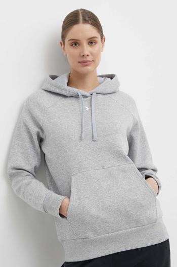 Mikina Under Armour dámská, šedá barva, s kapucí, hladká, 1379500