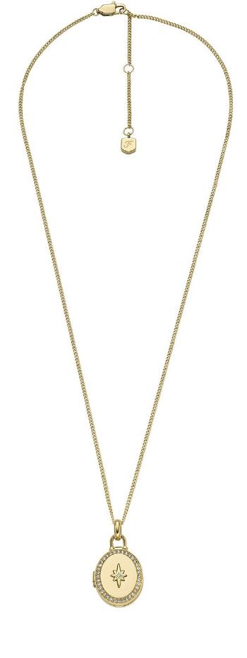 Fossil Pozlacený náhrdelník Medailonek s krystaly Sadie Locket JF04735710