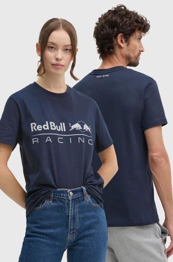 Bavlněné tričko Red Bull Racing x Pepe Jeans tmavomodrá barva, s potiskem, RU500005