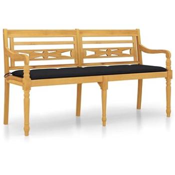 SHUMEE Lavice Batavia s černou poduškou 150 cm teak 3100848 (3100848)