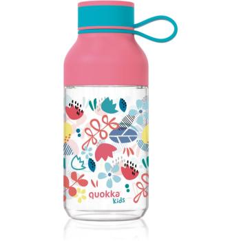 Quokka Ice Kids láhev s poutkem Flowers 430 ml