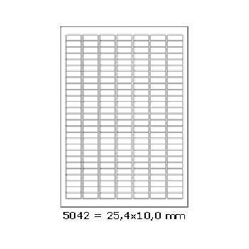 Samolepicí etikety 25,4 x 10 mm, 189 etiket, A4, 100 listů